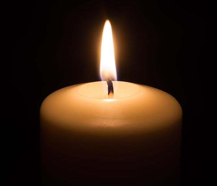 A burning candle.