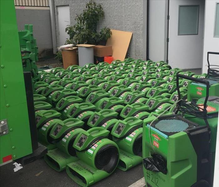 SERVPRO of North Hollywood's fleet of air movers.